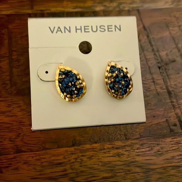 Van Hausen Fashion Gold Tone and Druzy Quartz Style Earrings π ππ - Picture 1 of 2